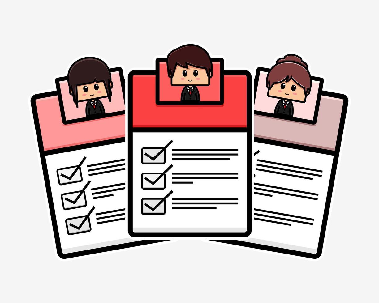 Document checklist with profile cartoon character vector