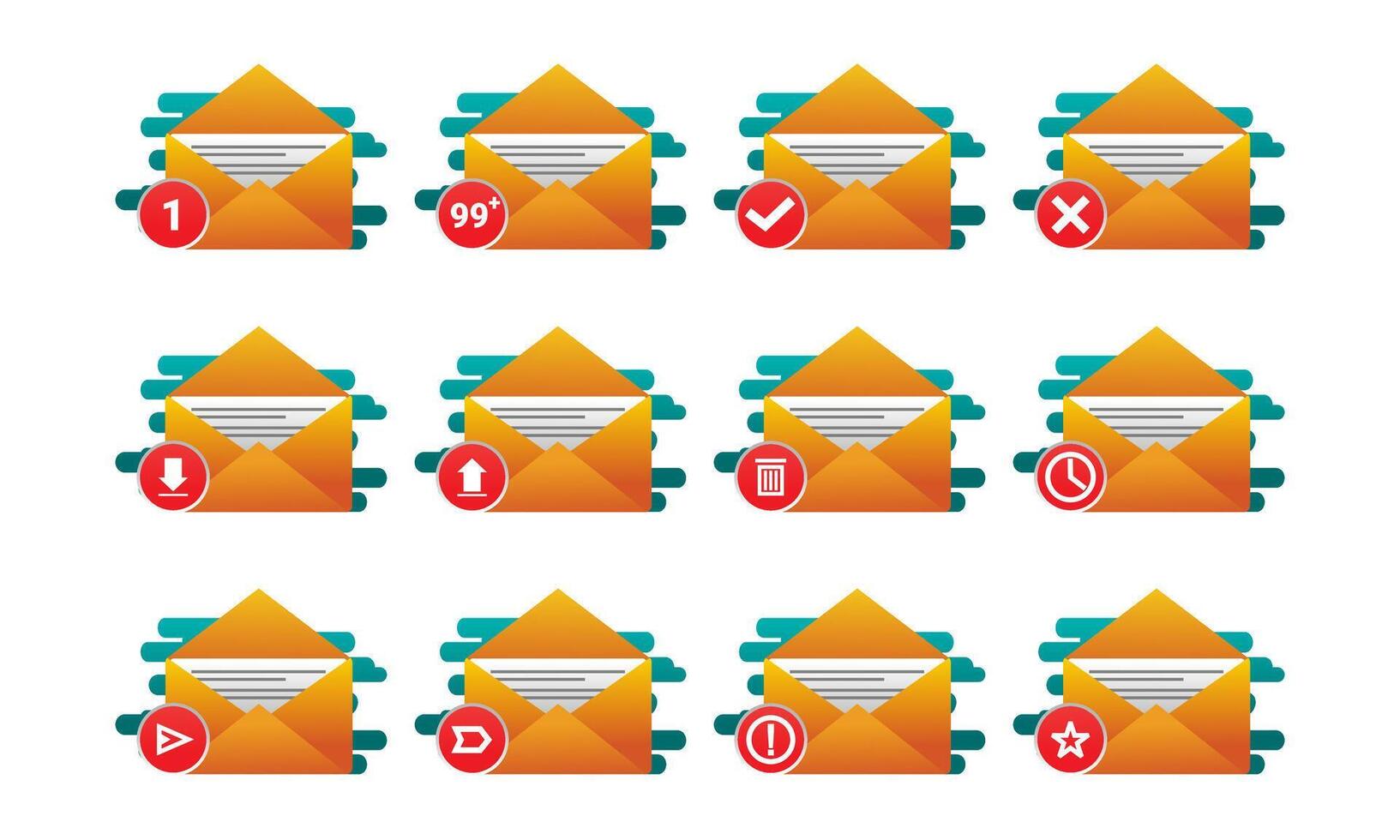 Set of e mail symbol. For you web, app, UI vector