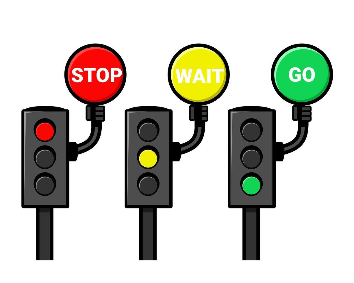 Set of traffic light illustration vector