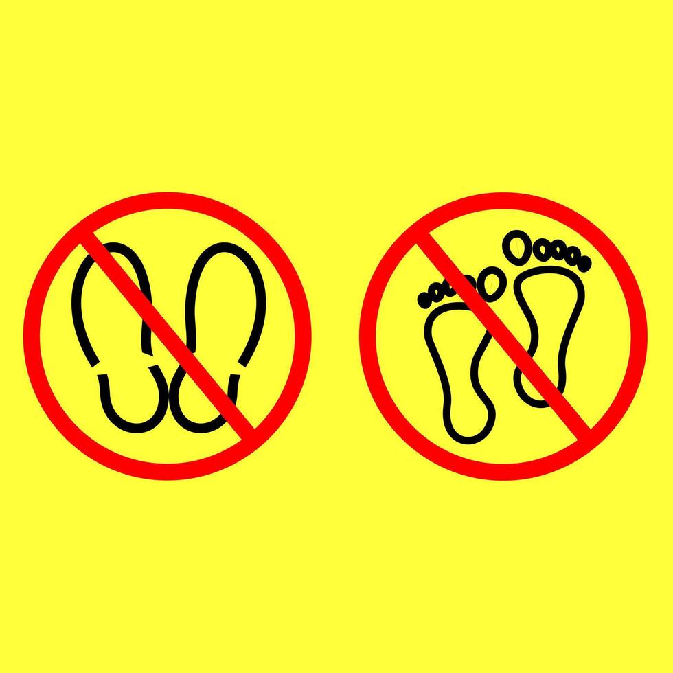 Do not step here please. Warning Sign. No barefoot sign. Footstep Forbidden vector