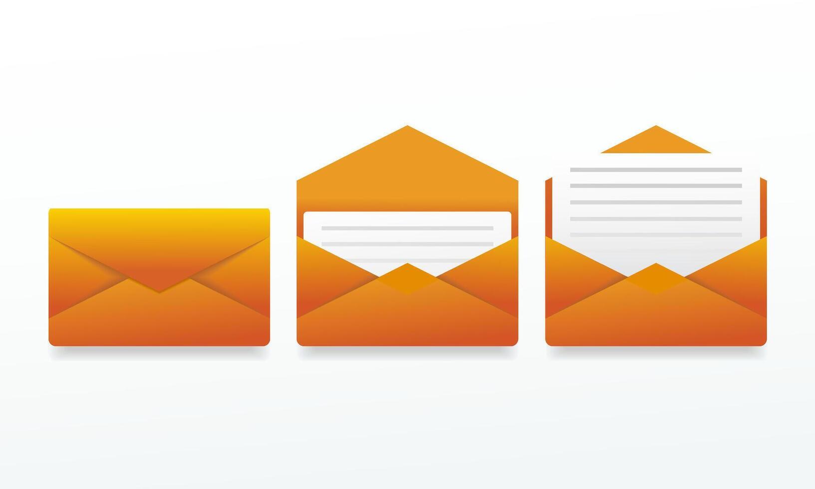 Set of e mail symbol. E mail sent, received, opened and read. For you web, app, UI vector