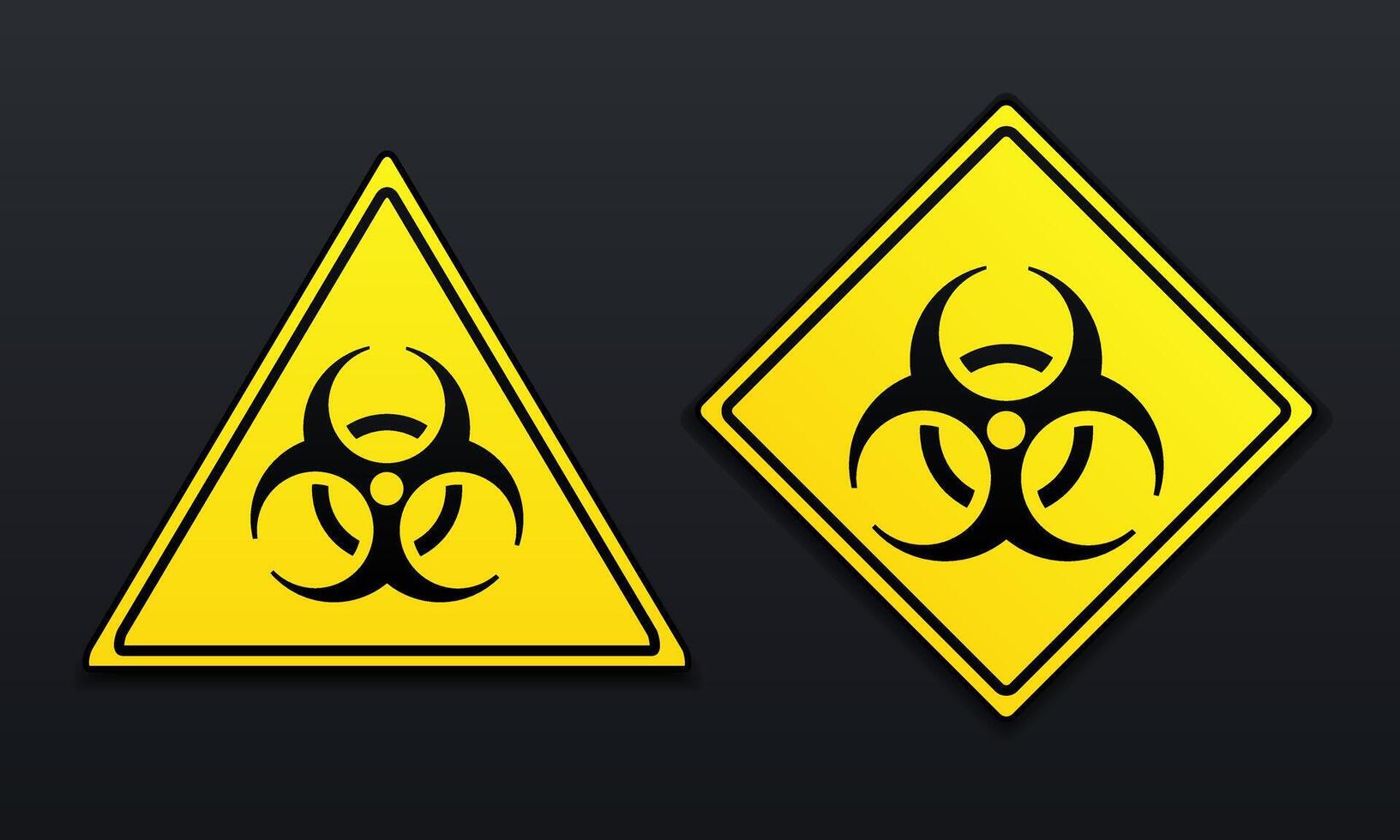 Biohazard warning sign. Warning toxic signboard vector