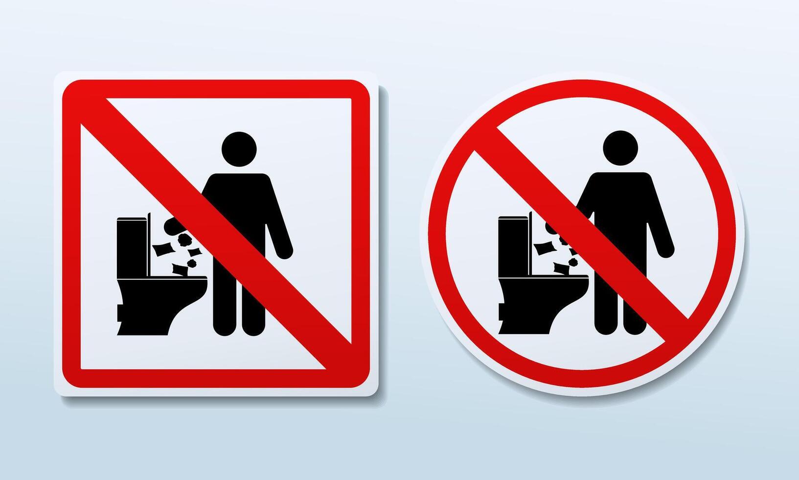 Do not litter sign. Throw garbage in its place. Please do not throw trash in toilet. Keep it clean vector