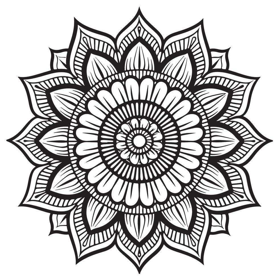 Outline Mandala Harmony in Patterns for coloring book vector