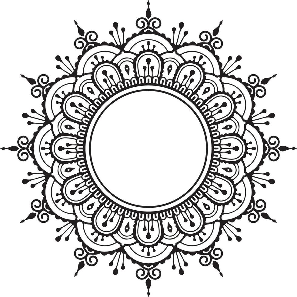 Outline Mandala Eternal Circles for coloring book vector