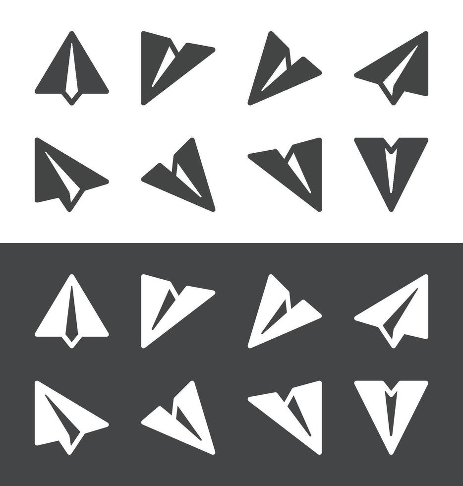 paper plane icon set vector