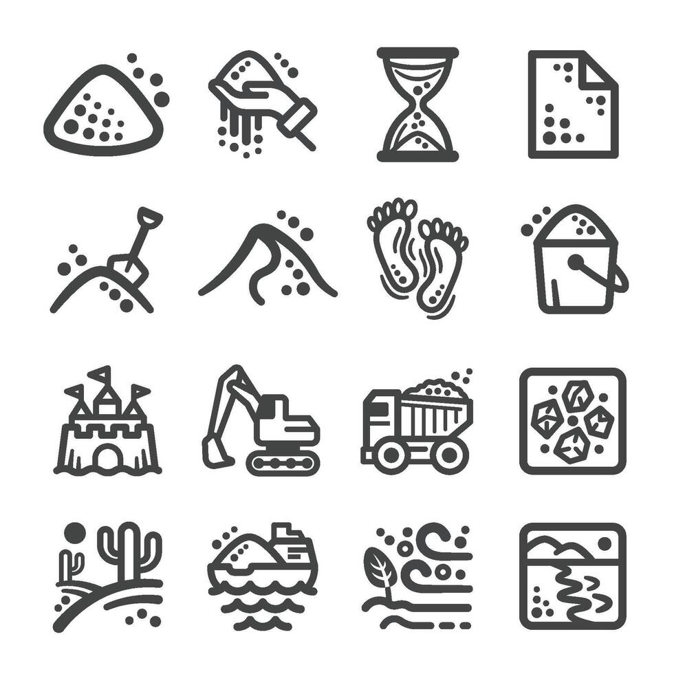 sand icon set vector