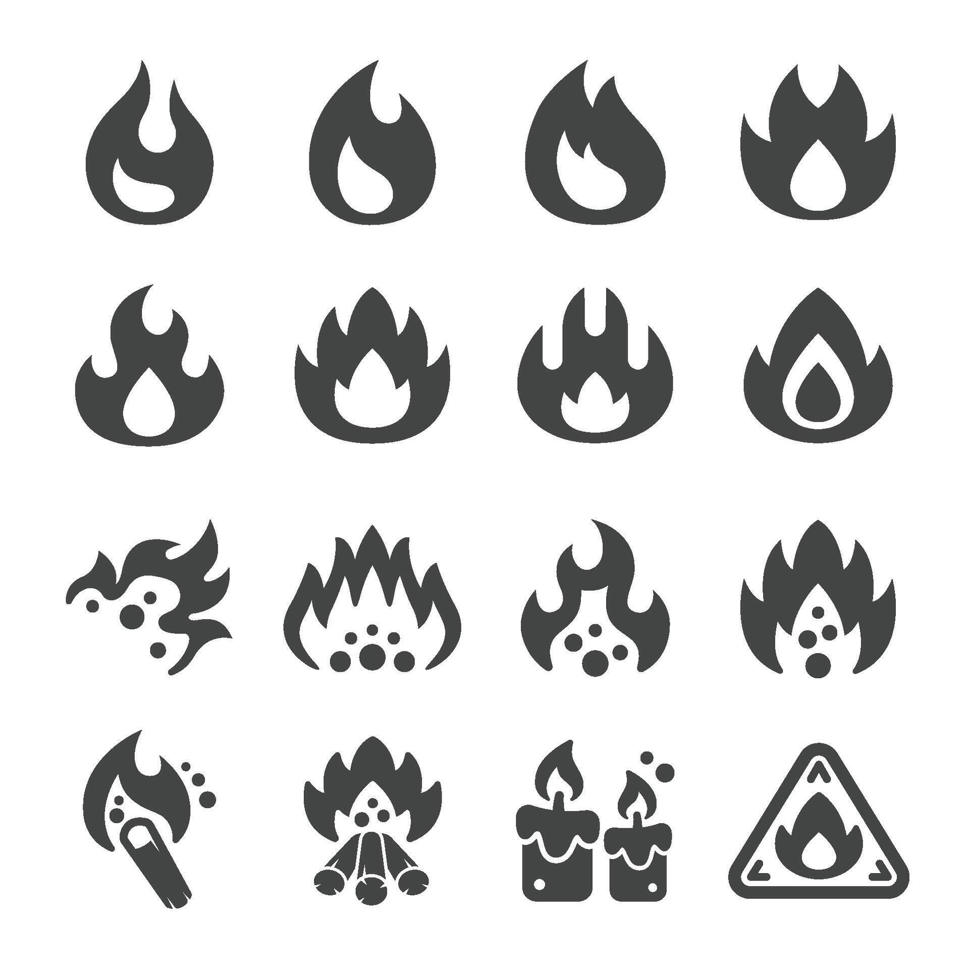 fire icon set 49286511 Vector Art at Vecteezy