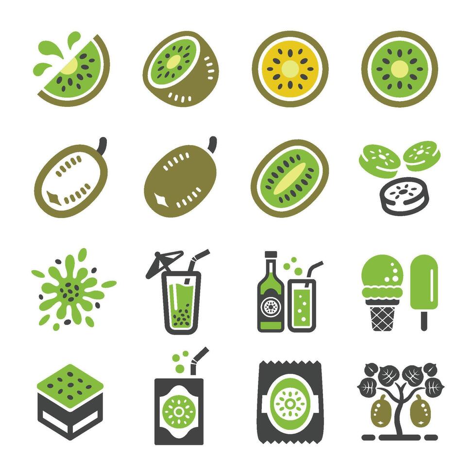 kiwi icon set vector