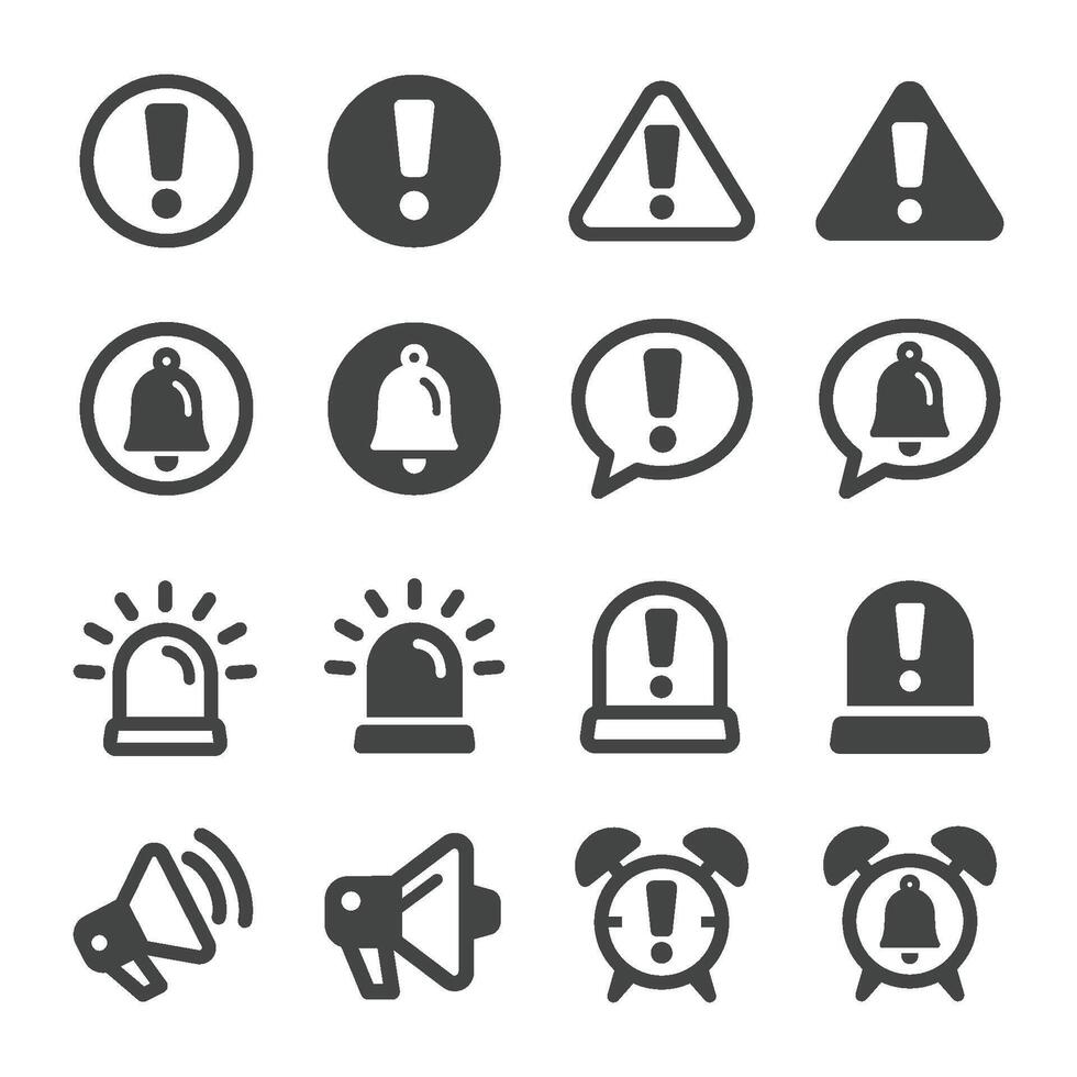 alert and reminder icon set vector