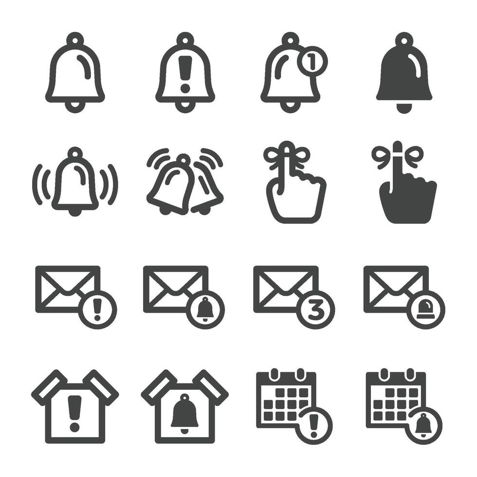 alert and reminder icon set vector