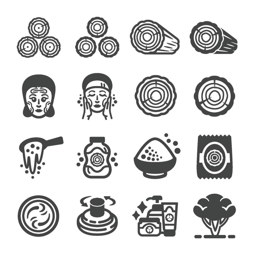 thanaka icon set vector