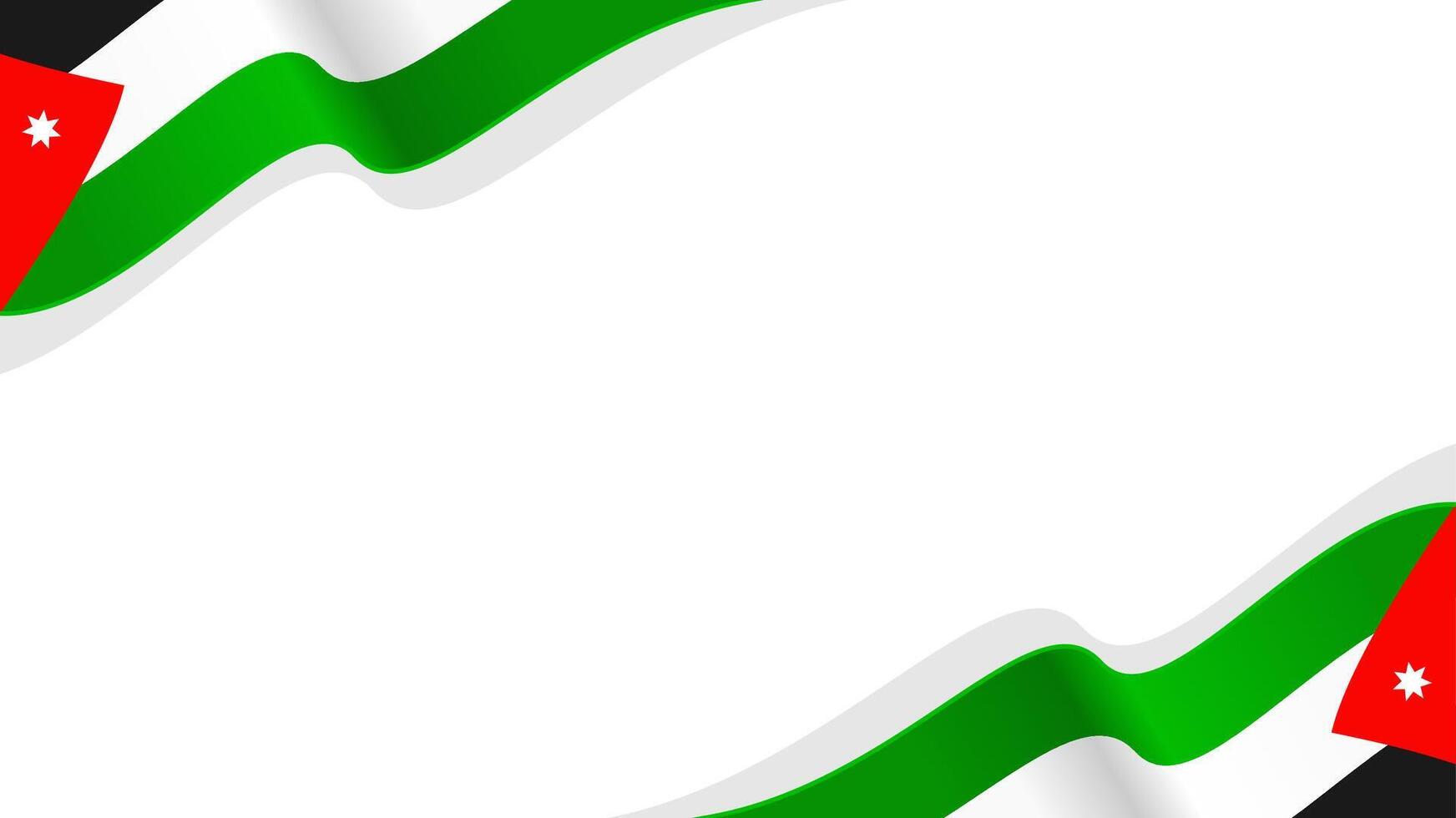 wavy jordan flag frame background with copy space for text. jordan national day vector