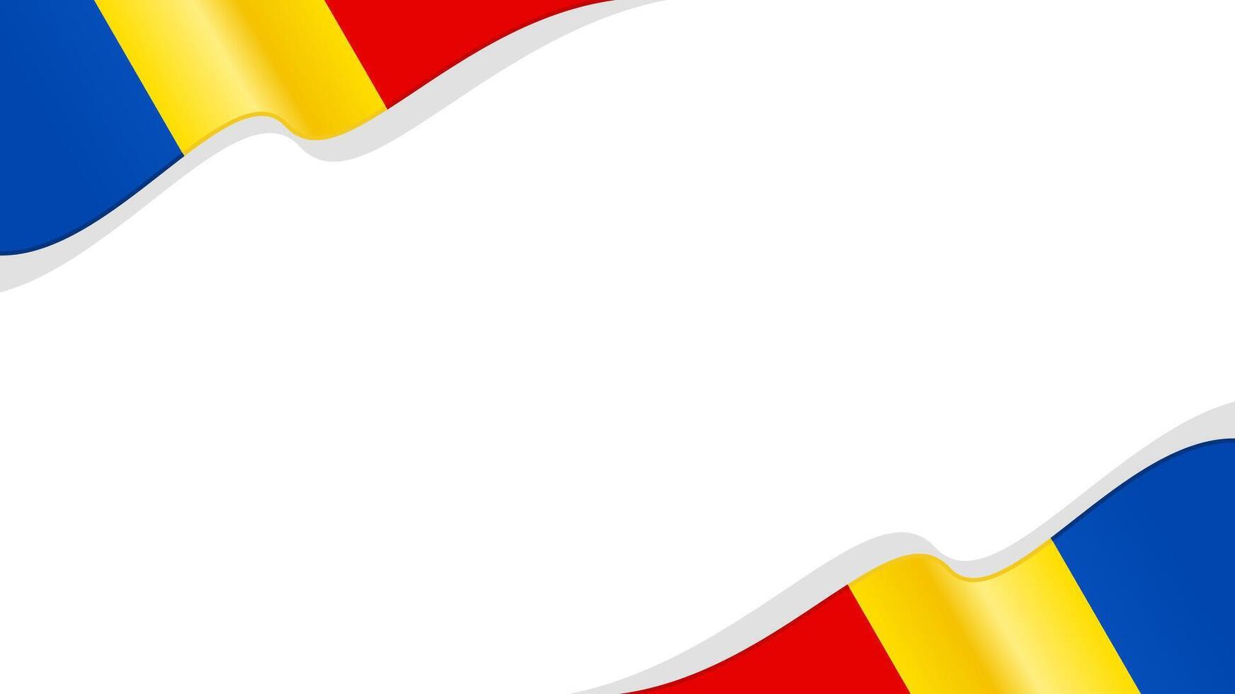 wavy romania flag frame background with copy space for text. romania national day vector