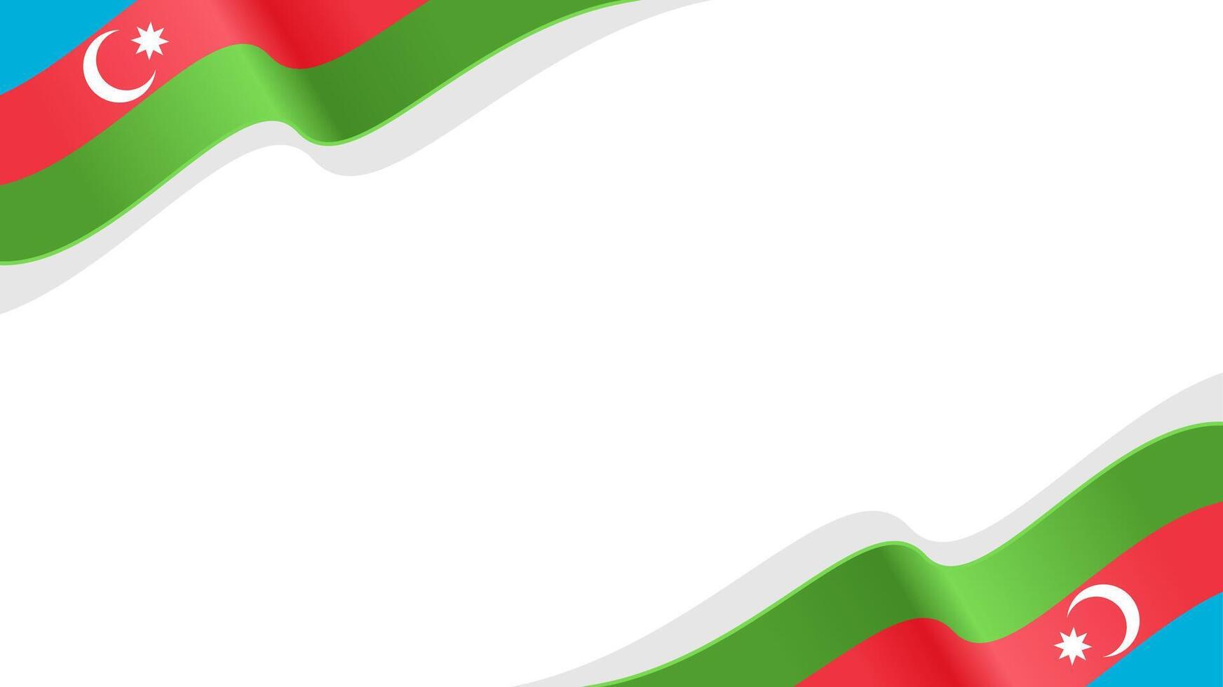wavy azerbaijan flag frame background with copy space for text. azerbaijan national day vector