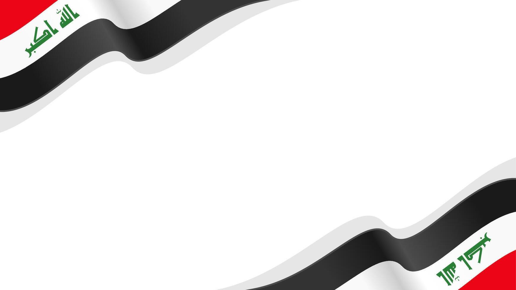 wavy iraq flag frame background with copy space for text. iraq national day vector