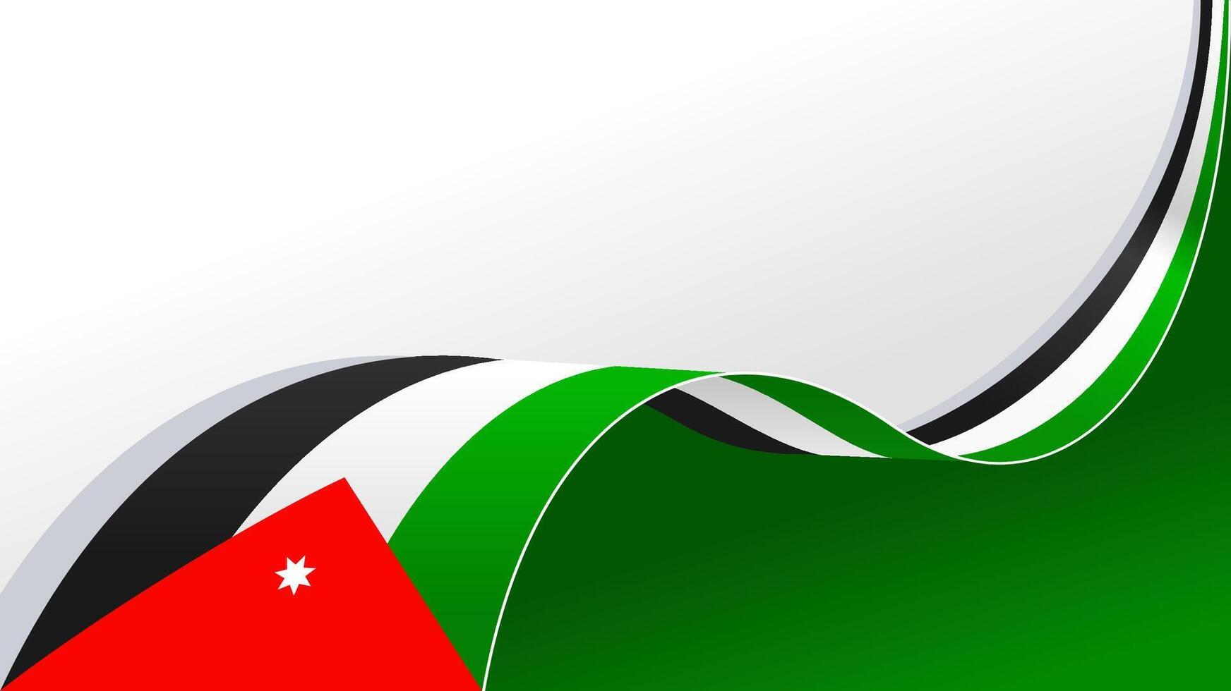wavy jordan flag ribbon with copy space for text. background vector