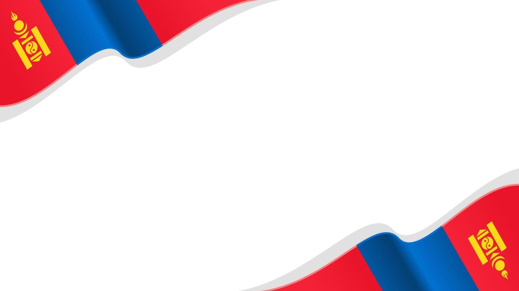 wavy mongolia flag background with copy space for text. mongolia national day vector