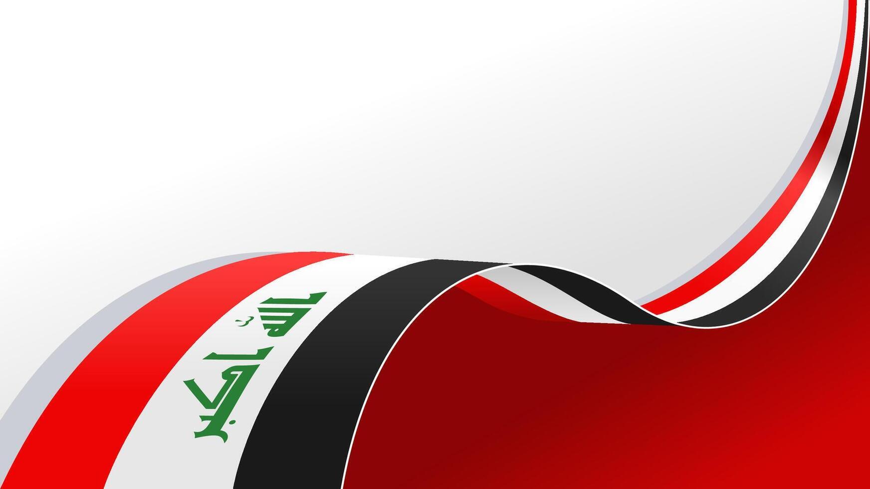 wavy iraq flag ribbon background with copy space for text. iraq national day vector