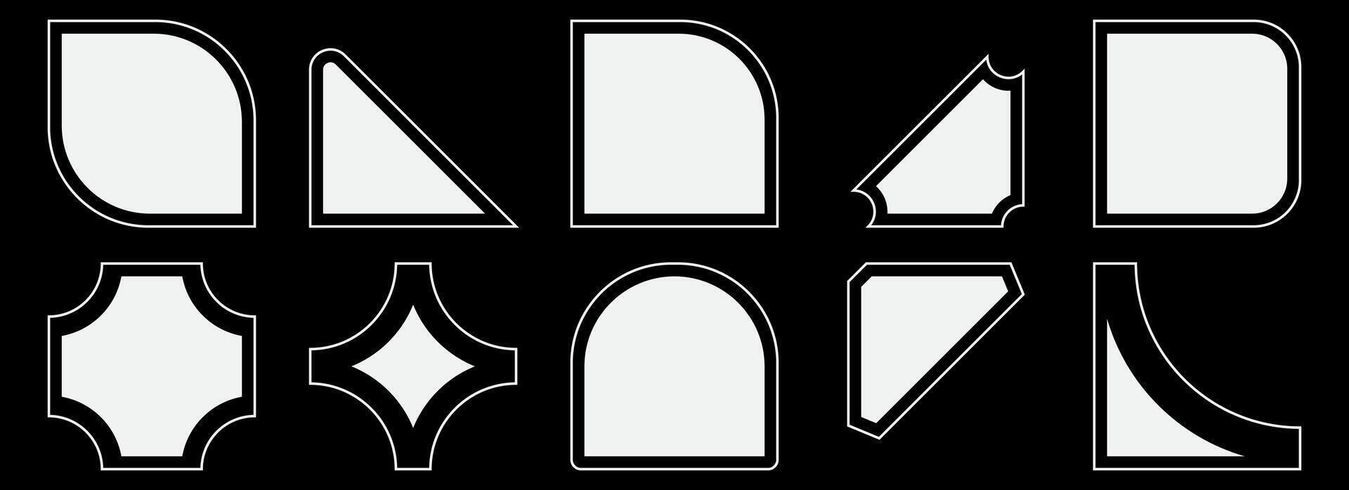 Brutalism geometric shape illustration set vector