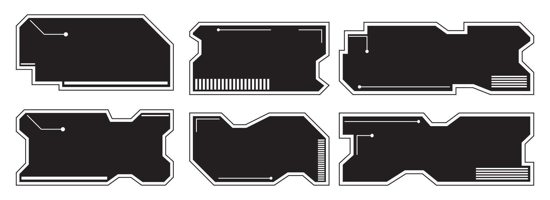 Futuristic frame border. Sci Fi modern user interface element illustration set vector