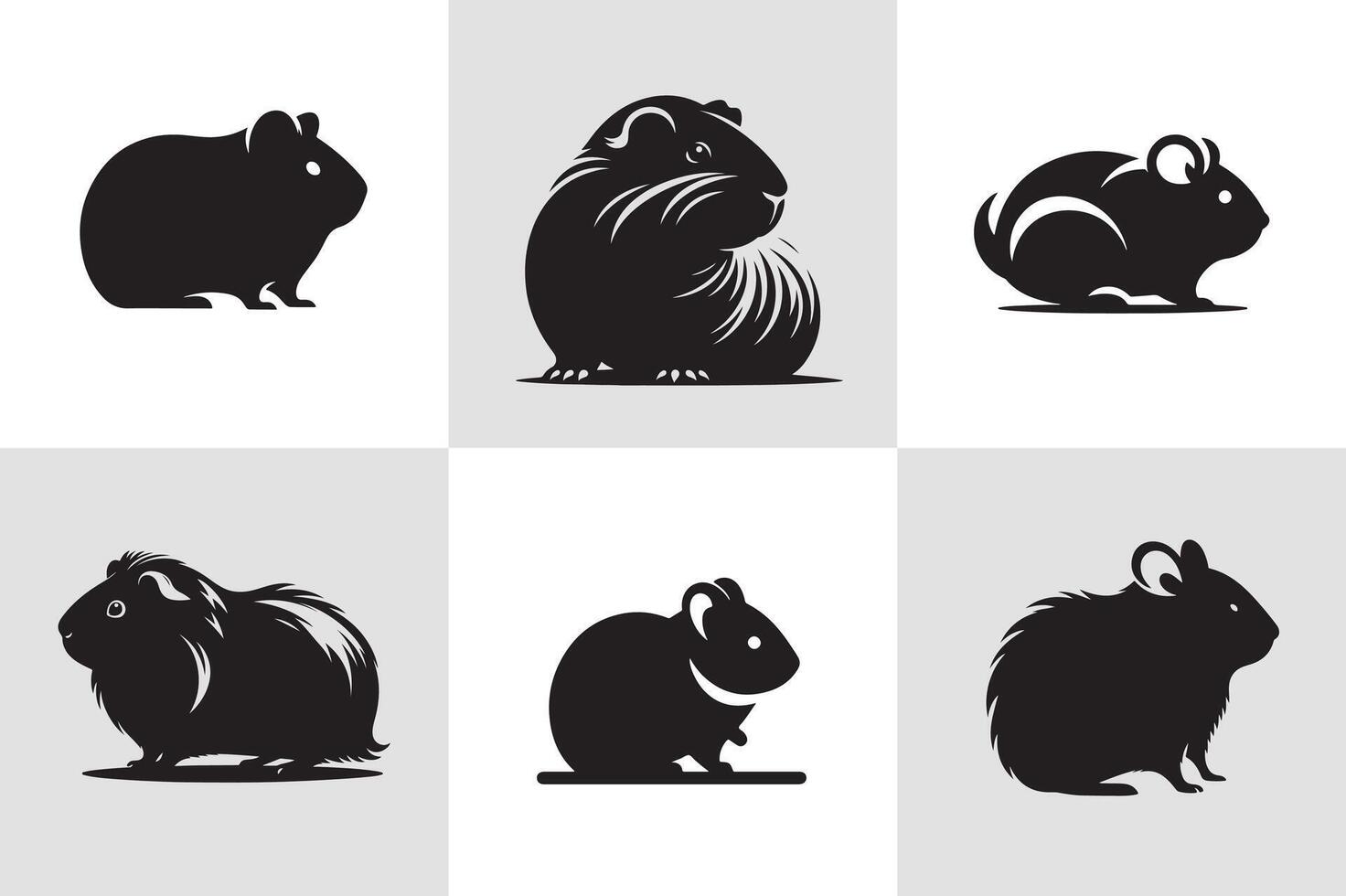 Guinea pig icon set vector