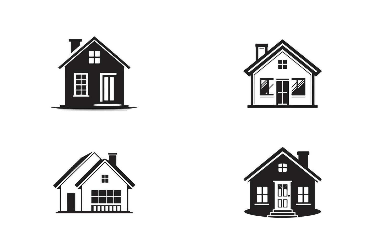 four house icon vector