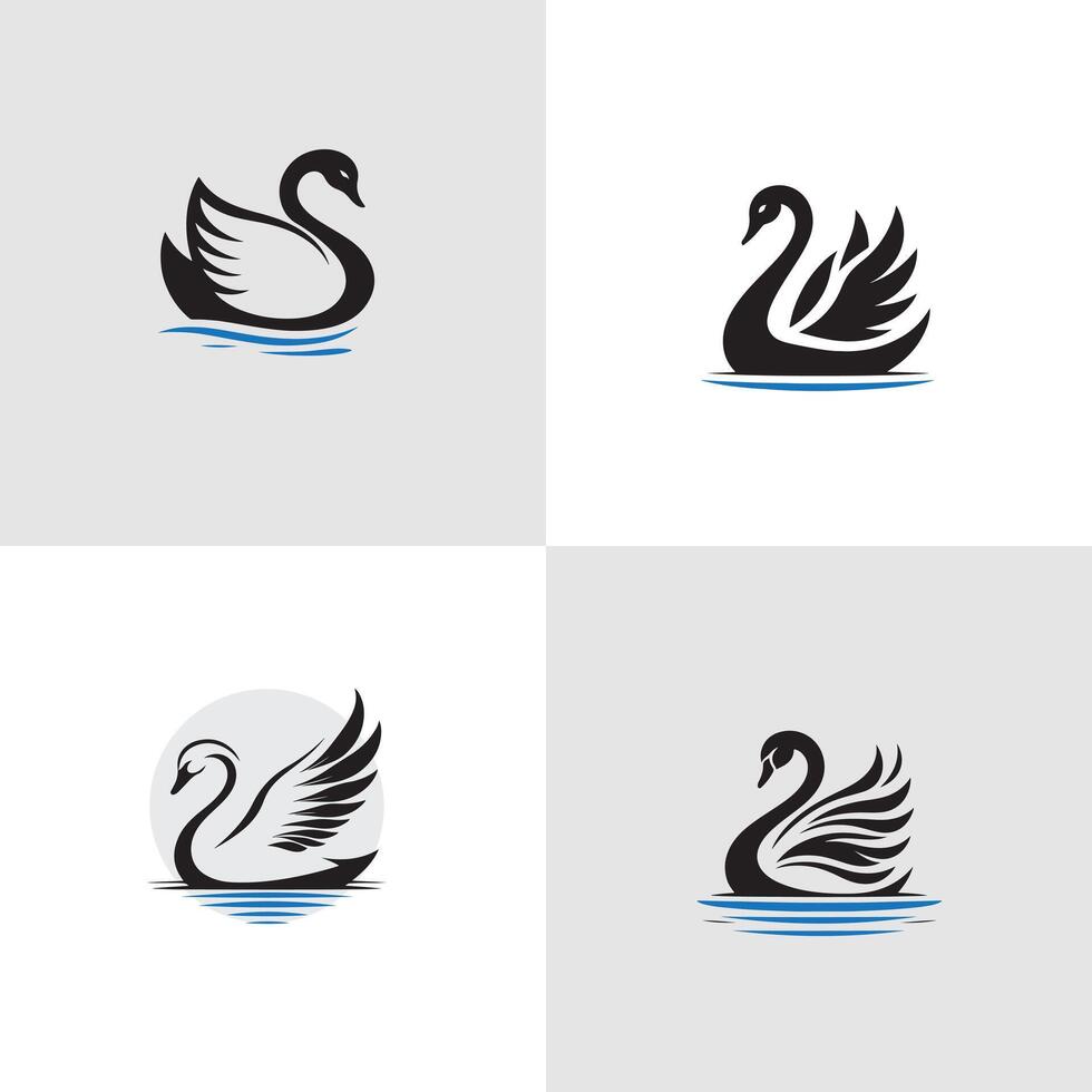 set of Swan symbols vector
