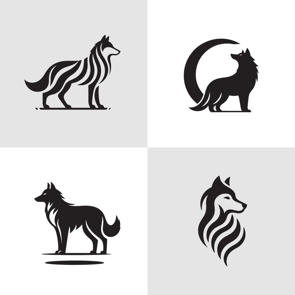 Wolf on isolated template vector