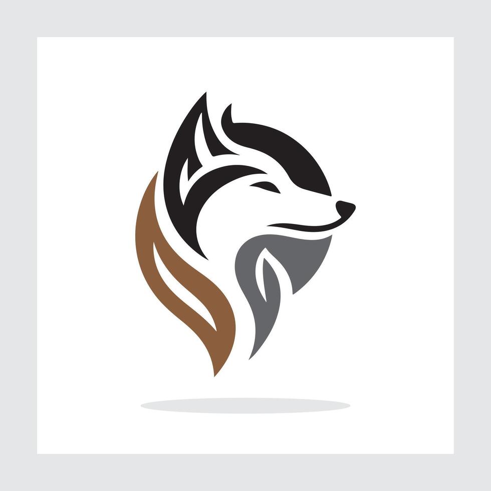 Wolf on isolated template vector