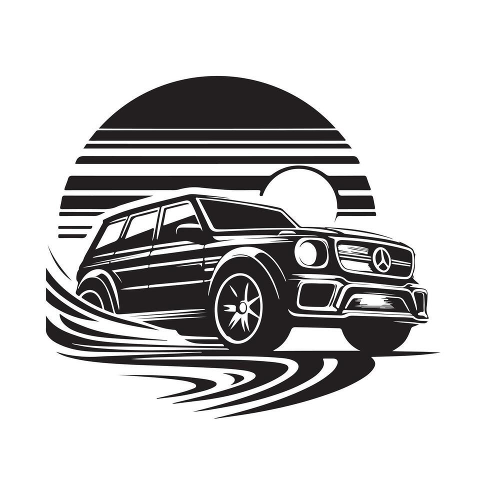 SUV silhouette image vector