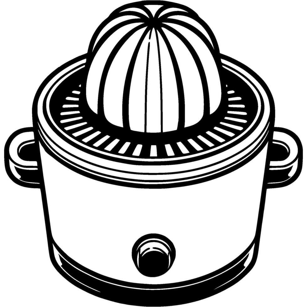 Kitchen juicer in monochrome. Simple minimalistic in black ink drawing on white background vector