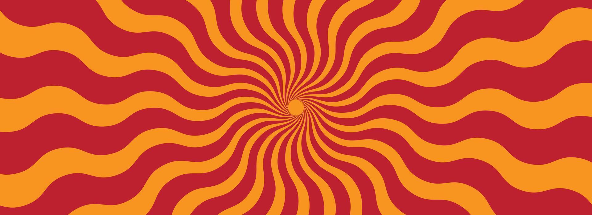 Wavy sunburst background design illustration. Free vector