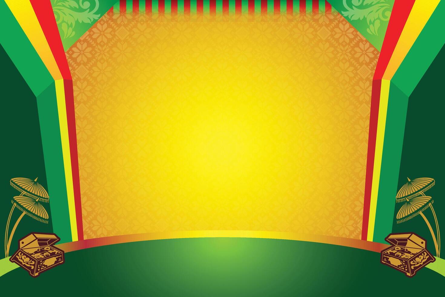 Malay motif banner design template. Pro vector