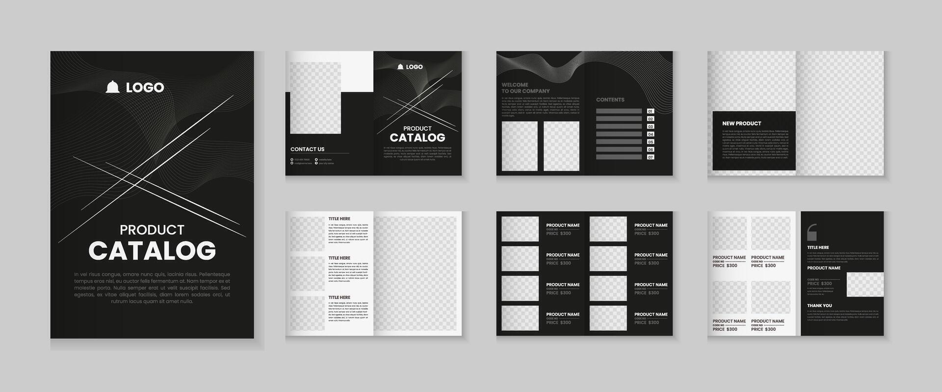 Product catalog or 12 pages brochure template design vector