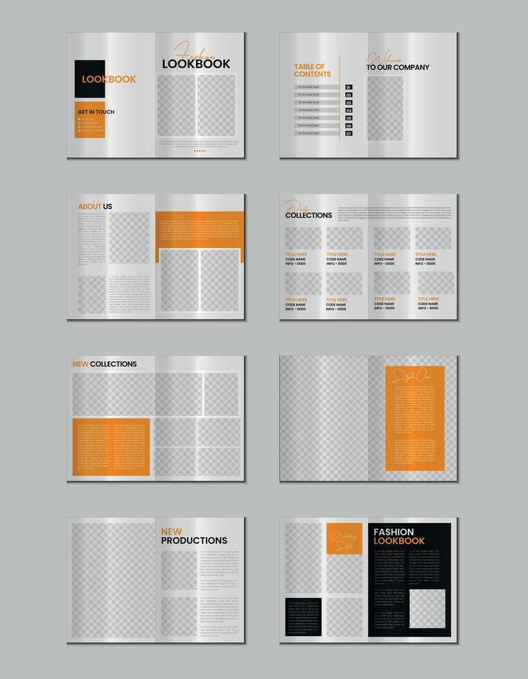 Model fashion lookbook brochure template design vector