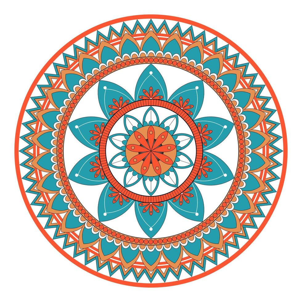 Flower Mandalas, illustration of fabric pattern or geometric flower pattern design vector