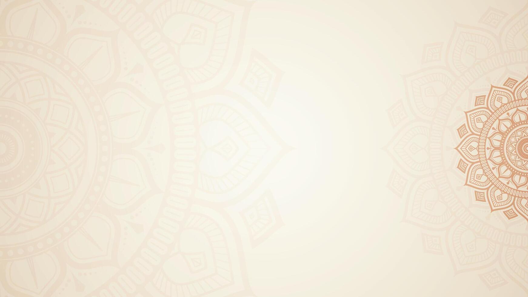 Simple Blank Elegant Mandala Plain Horizontal Background With Delicate Patterns and Soft Tones vector