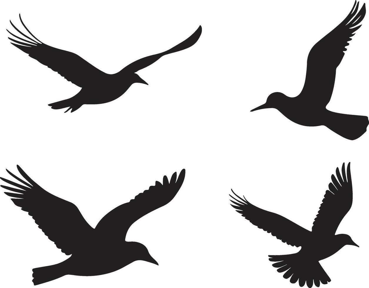 a flock of birds flying in the sky vector