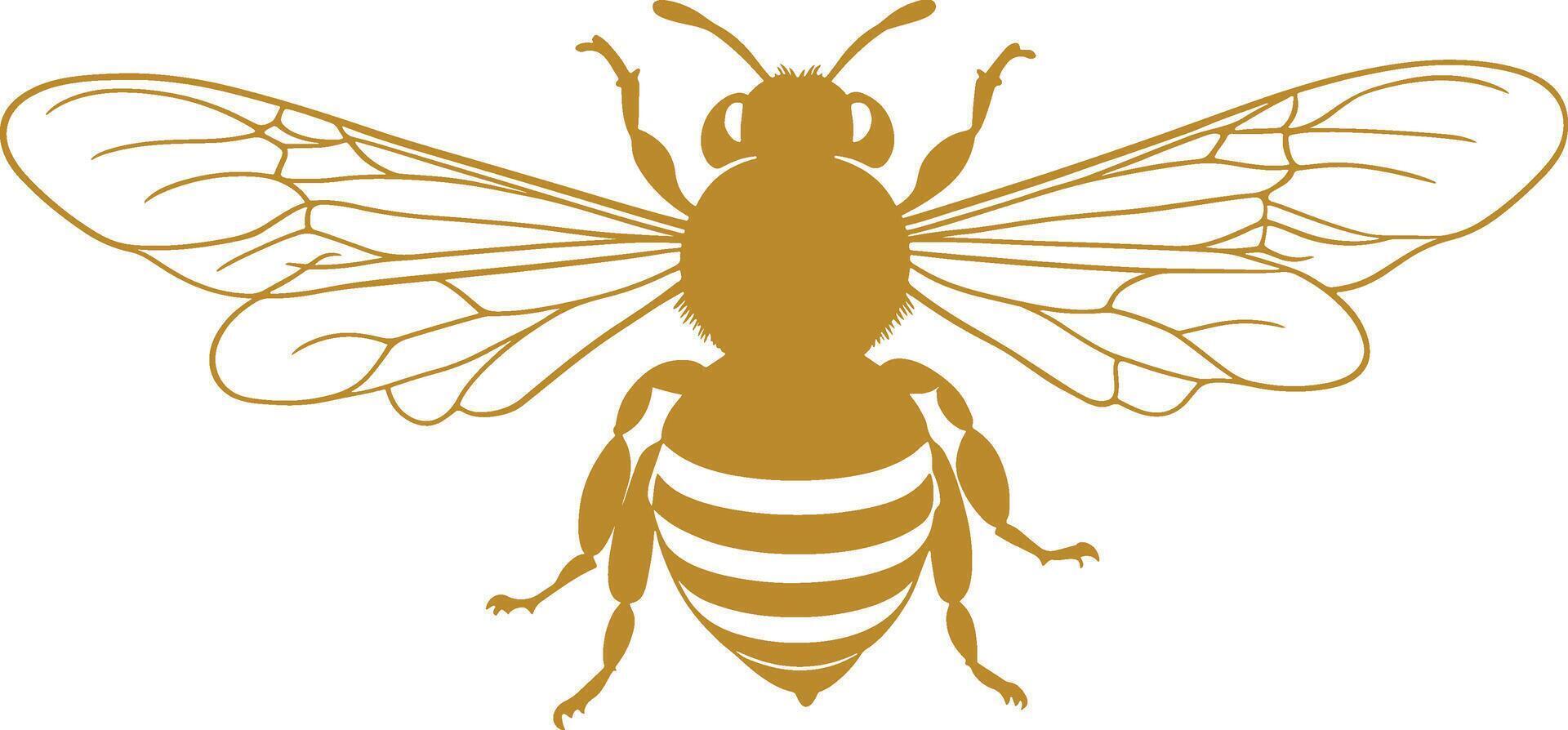 a bee silhouette on a white background vector