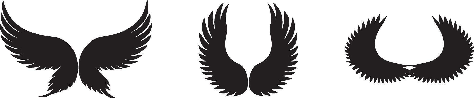 a set of four different wings with different shapes vector