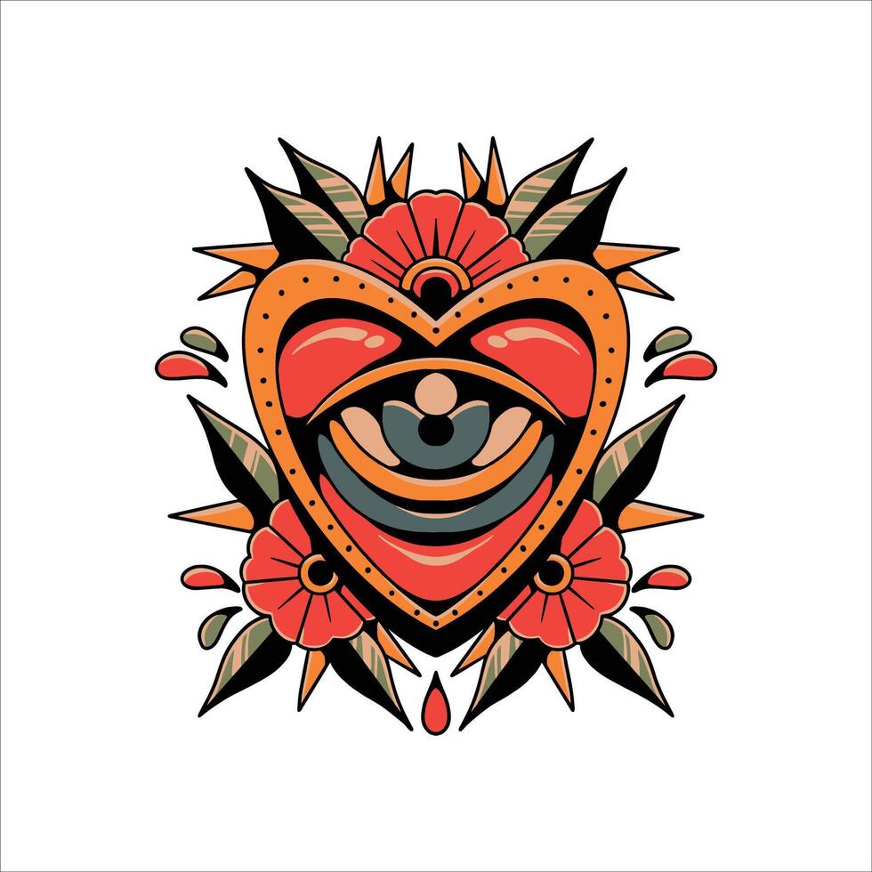 eye tattoo illustration design vector