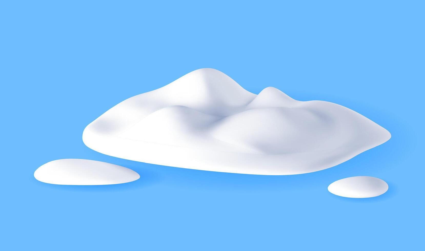 3D snow shapes isolated. Render snowdrifts. Piles of snow icicles. vector
