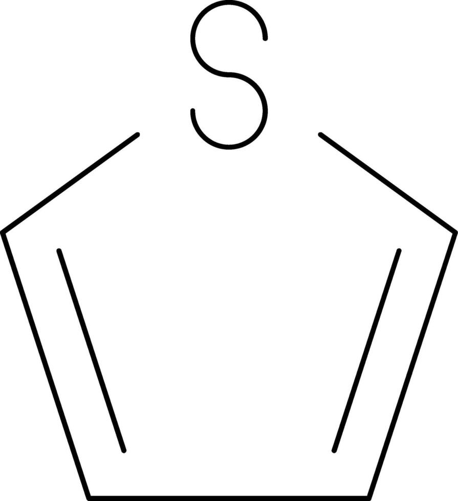 Thiophene Line Icon vector