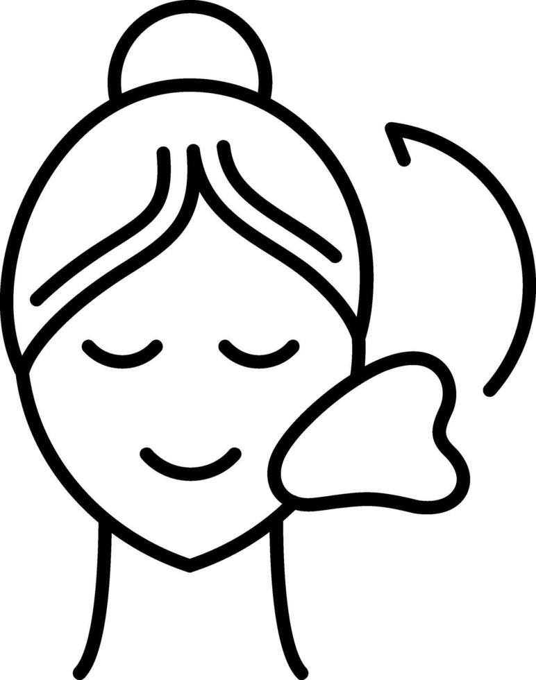 Gua Sha Tool Line Icon vector