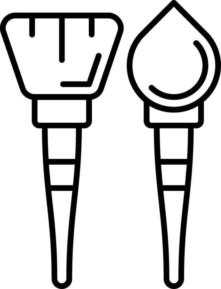 Face Brush Line Icon vector