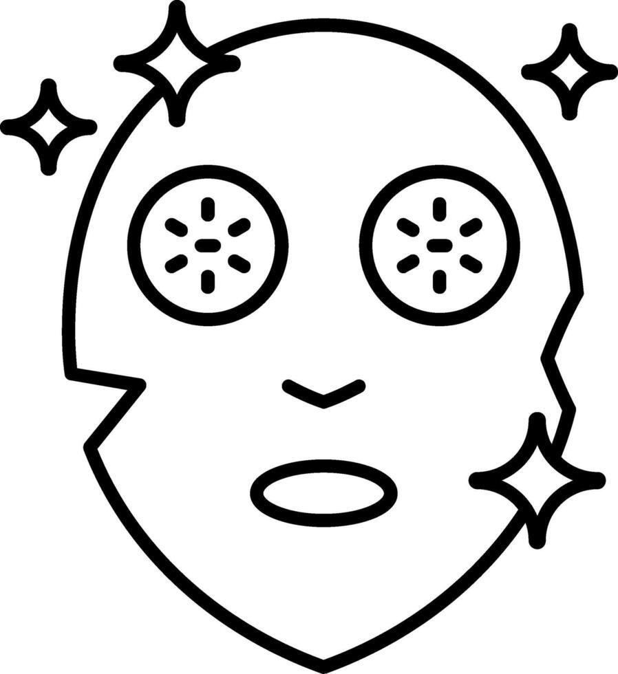 Brightening Mask Line Icon vector