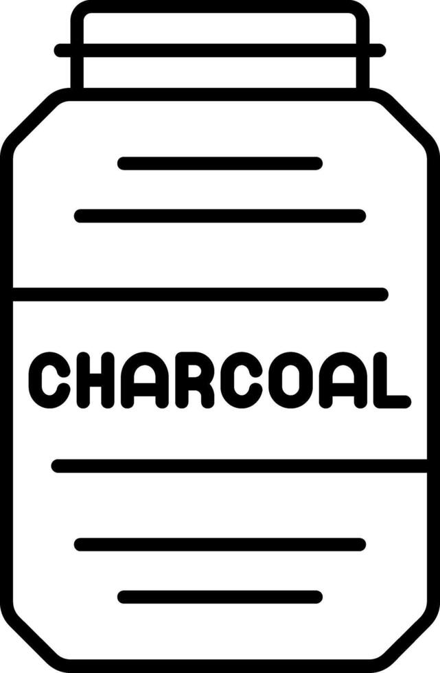 Activated Charcoal Line Icon vector
