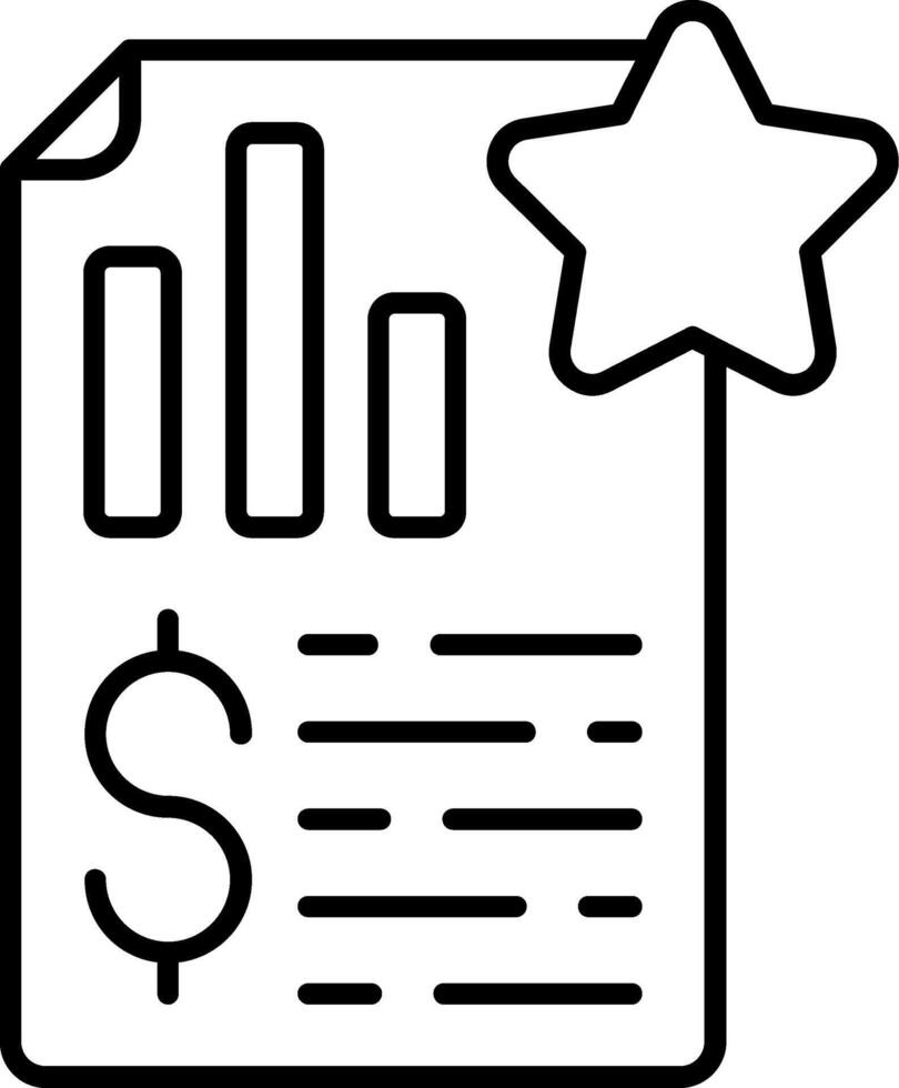 Review Summary Line Icon vector