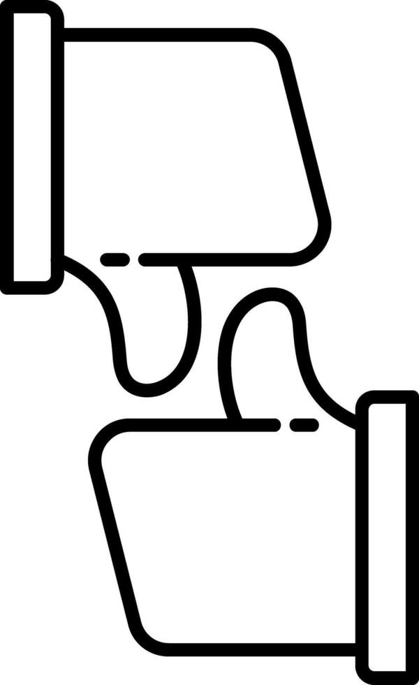 Thumbs Up Down Line Icon vector